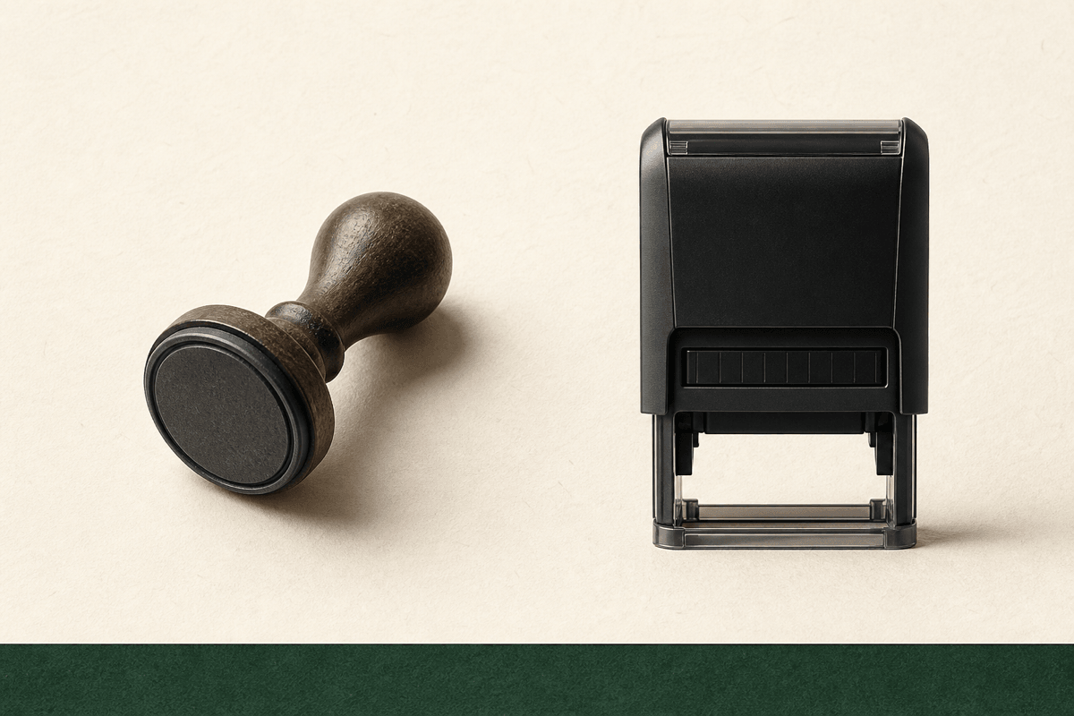 Stempel drewniany i automatyczny - porównanie wizualne